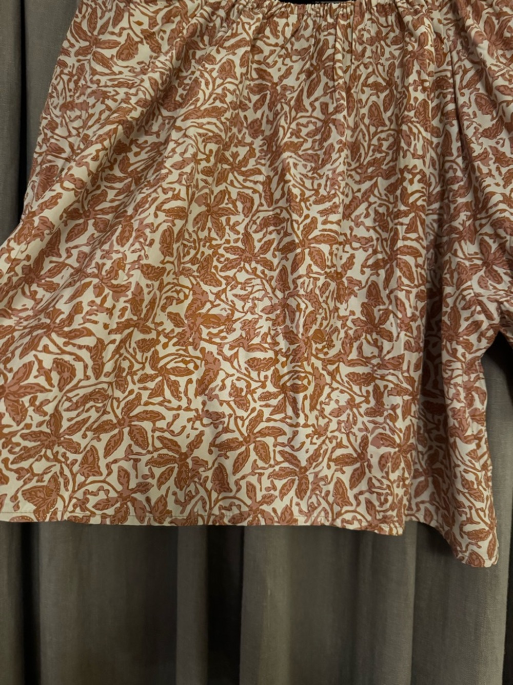 Natalie Martin Boho Puff Sleeve Peasant Top — Rust Floral xs - Picture 3 of 4